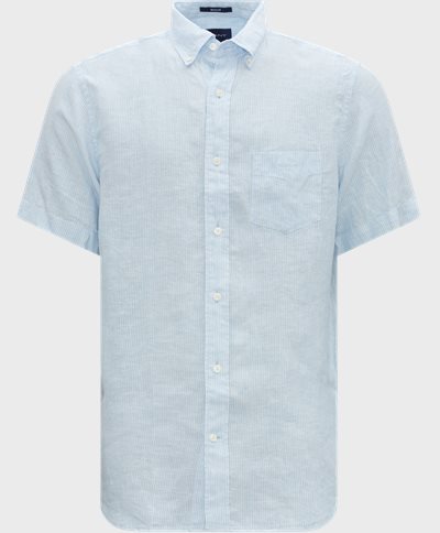 Gant Kortærmede skjorter REG LINEN STRIPE SS SHIRT 3230082 Blå